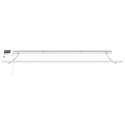 Markis manuellt infällbar med LEDs antracit och vit 450x300 cm