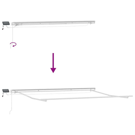 Markis manuellt infällbar med LEDs antracit och vit 450x300 cm