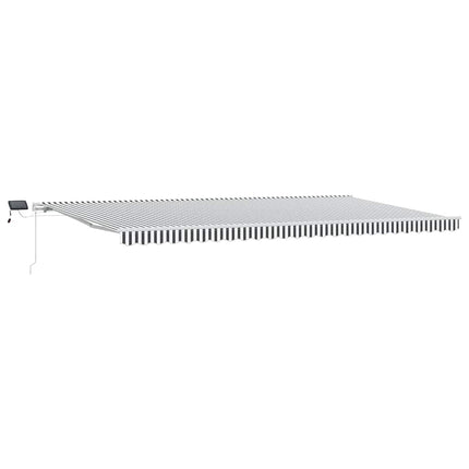 Markis manuellt infällbar med LEDs antracit och vit 600x300 cm