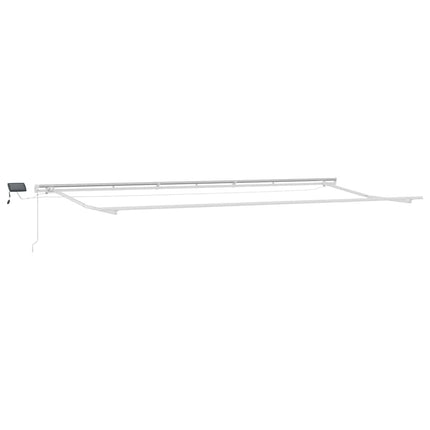 Markis manuellt infällbar med LEDs antracit och vit 600x300 cm