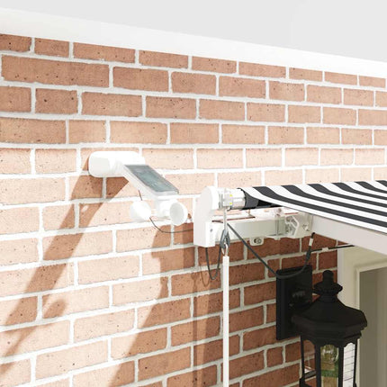 Markis automatiskt infällbar med LEDs antracit&vit 600x300 cm