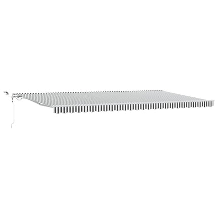 Markis automatiskt infällbar med LEDs antracit&vit 600x300 cm
