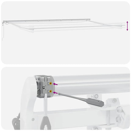 Markis automatiskt infällbar med LEDs antracit&vit 600x300 cm