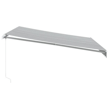 Markis manuellt infällbar antracit&vit 400x350 cm