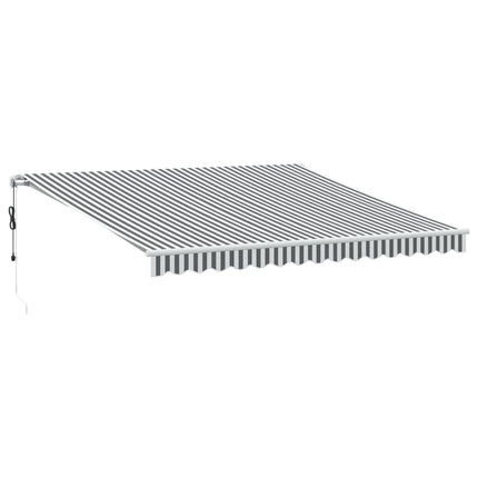 Markis automatiskt infällbar antracit&vit 400x350 cm