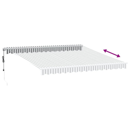 Markis automatiskt infällbar antracit&vit 400x350 cm