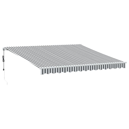 Markis automatiskt infällbar med LEDs antracit&vit 400x350 cm