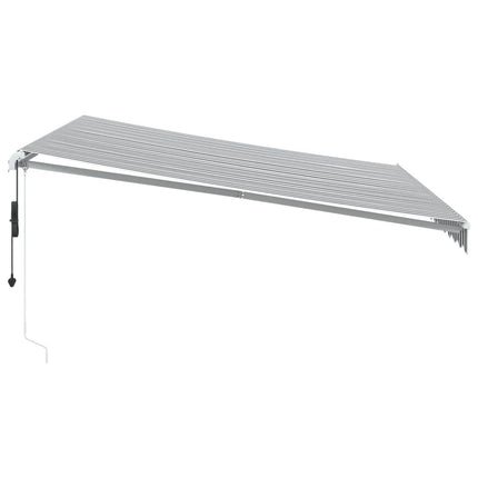 Markis automatiskt infällbar med LEDs antracit&vit 400x350 cm
