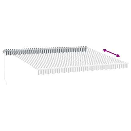 Markis manuellt infällbar antracit&vit 450x350 cm