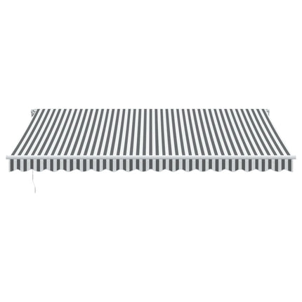 Markis manuellt infällbar med LEDs antracit och vit 450x350 cm