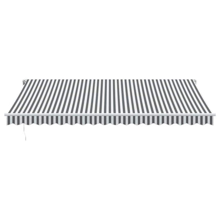 Markis automatiskt infällbar antracit&vit 450x350 cm