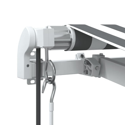 Markis automatiskt infällbar antracit&vit 450x350 cm