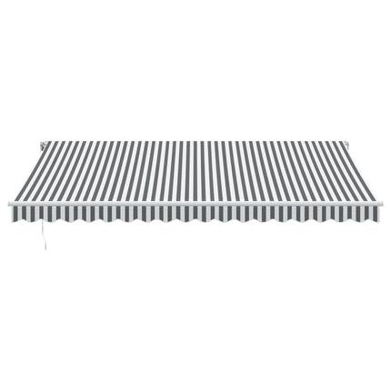 Markis automatiskt infällbar med LEDs antracit&vit 450x350 cm