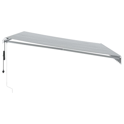 Markis automatiskt infällbar med LEDs antracit&vit 450x350 cm