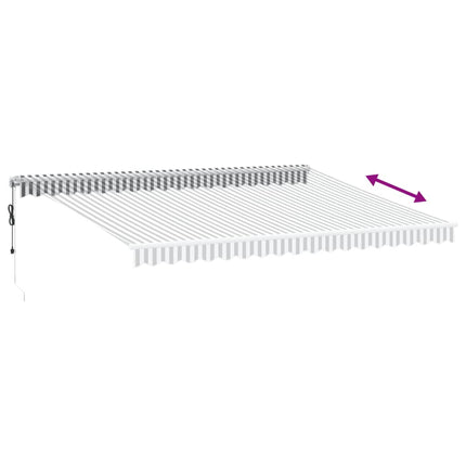 Markis automatiskt infällbar med LEDs antracit&vit 450x350 cm
