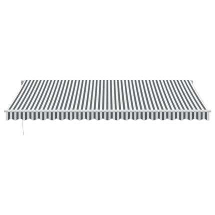 Markis manuellt infällbar med LEDs antracit och vit 500x350 cm