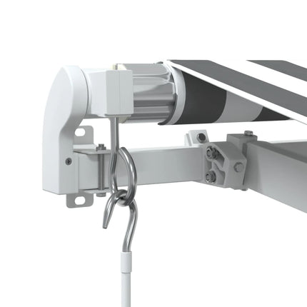 Markis manuellt infällbar med LEDs antracit och vit 500x350 cm