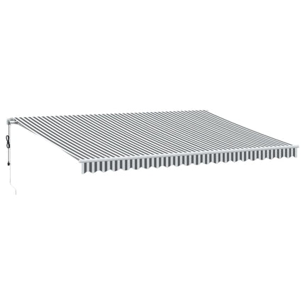 Markis automatiskt infällbar med LEDs antracit&vit 500x350 cm