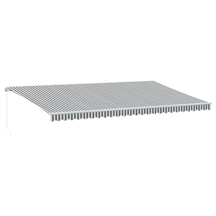 Markis manuellt infällbar antracit&vit 600x350 cm