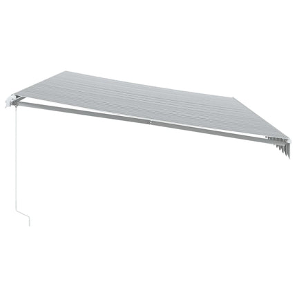 Markis manuellt infällbar antracit&vit 600x350 cm