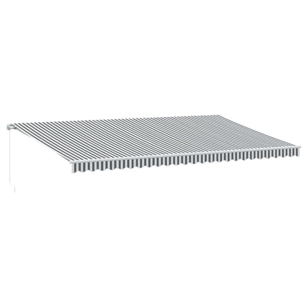 Markis manuellt infällbar med LEDs antracit och vit 600x350 cm