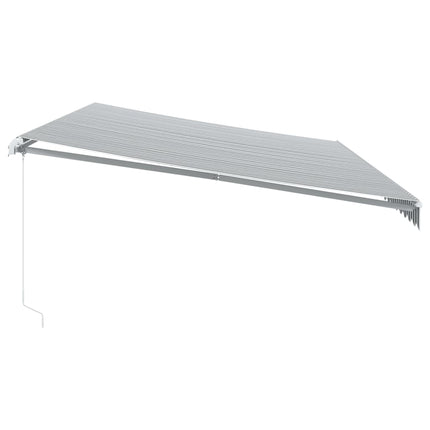 Markis manuellt infällbar med LEDs antracit och vit 600x350 cm