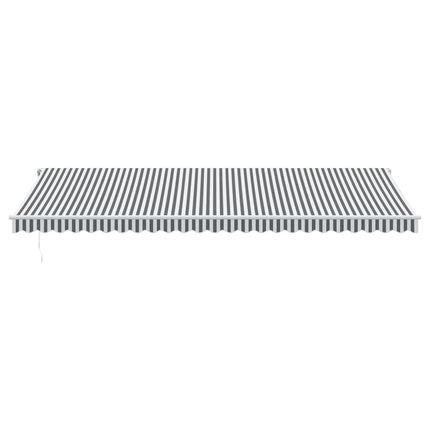 Markis automatiskt infällbar antracit&vit 600x350 cm