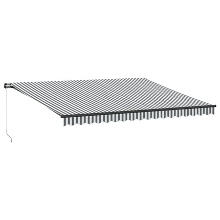 Markis manuellt infällbar med LEDs antracit och vit 450x350 cm