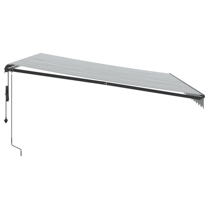 Markis automatiskt infällbar 450x350 cm antracit&vit