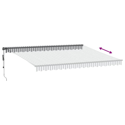 Markis automatiskt infällbar 450x350 cm antracit&vit