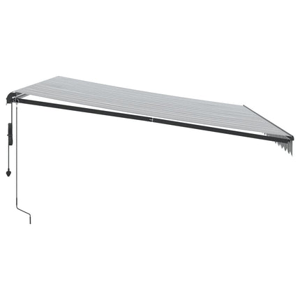 Markis automatiskt infällbar med LEDs antracit&vit 450x350 cm