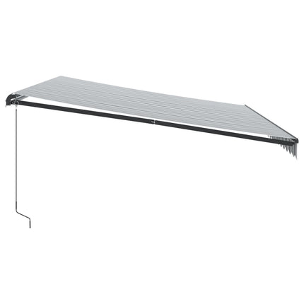 Markis manuellt infällbar antracit och vit 500x350 cm
