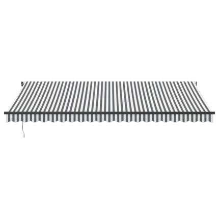 Markis automatiskt infällbar antracit och vit 500x350 cm