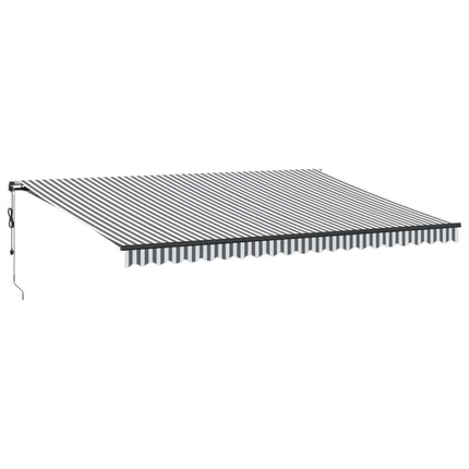 Markis automatiskt infällbar med LEDs antracit&vit 500x350 cm