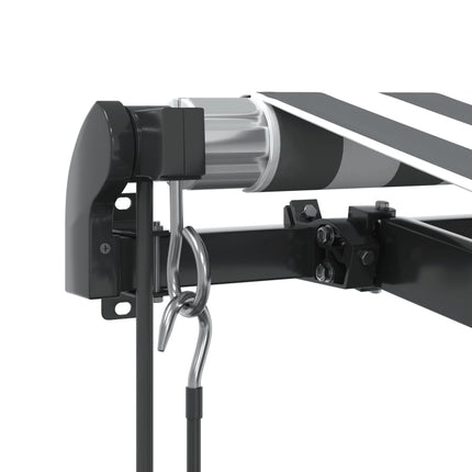 Markis automatiskt infällbar med LEDs antracit&vit 500x350 cm