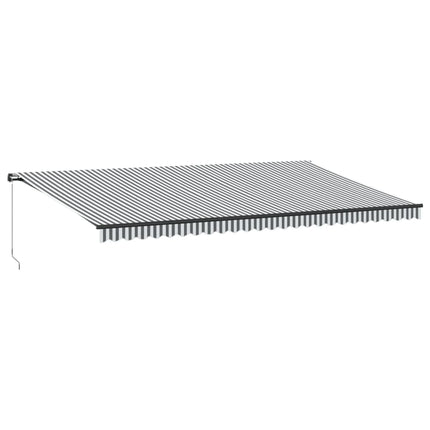 Markis manuellt infällbar med LEDs antracit och vit 600x350 cm