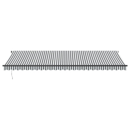 Markis manuellt infällbar med LEDs antracit och vit 600x350 cm