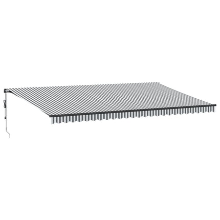 Markis automatiskt infällbar med LEDs antracit&vit 600x350 cm