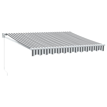 Markis infällbar antracit och vit 3x2,5 m tyg&aluminium