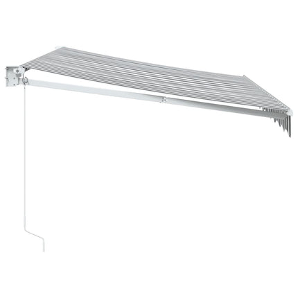 Markis infällbar antracit och vit 3x2,5 m tyg&aluminium