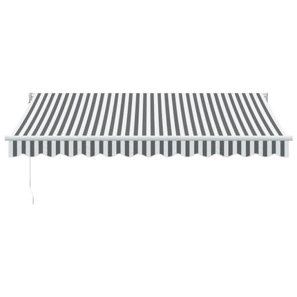 Markis infällbar antracit och vit 3,5x2,5 m tyg&aluminium