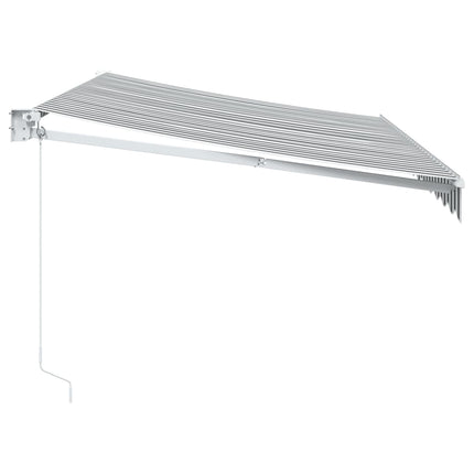 Markis infällbar antracit och vit 3,5x2,5 m tyg&aluminium