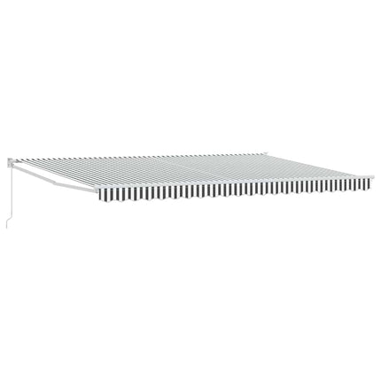 Markis infällbar antracit och vit 5x3 m tyg&aluminium