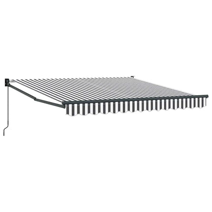 Markis infällbar antracit och vit 3x2,5 m tyg&aluminium
