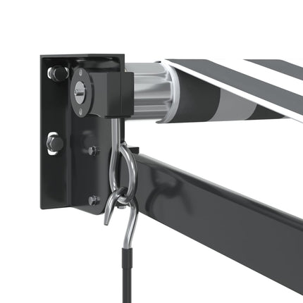 Markis infällbar antracit och vit 3,5x2,5 m tyg&aluminium