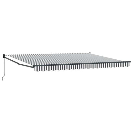Markis infällbar antracit och vit 4,5x3 m tyg&aluminium