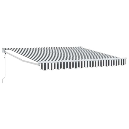 Markis infällbar antracit och vit 3x2,5 m tyg&aluminium