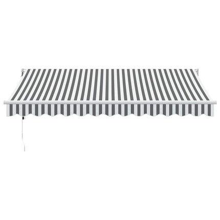 Markis infällbar antracit och vit 3,5x2,5 m tyg&aluminium