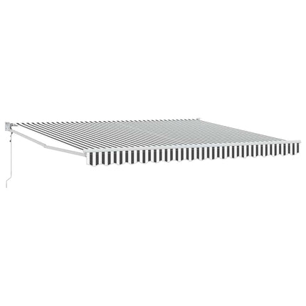 Markis infällbar antracit och vit 4x3 m tyg&aluminium