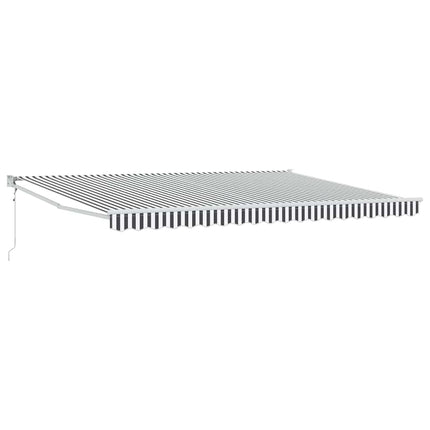 Markis infällbar antracit och vit 4,5x3 m tyg&aluminium